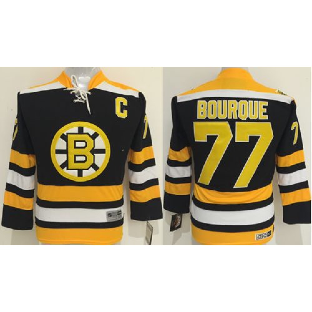 Bruins #77 Ray Bourque Black CCM Youth Stitched NHL Jersey