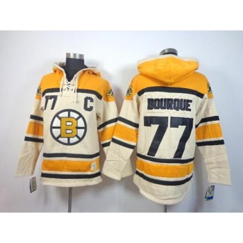 Bruins #77 Ray Bourque Cream Sawyer Hooded Sweatshirt Stitched NHL Jersey Bruins #77 Ray Bourque Cream Sawyer Hooded Sweatshirt Stitched NHL Jersey