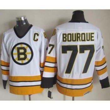 Bruins #77 Ray Bourque White/Yellow CCM Throwback Stitched NHL Jersey Bruins #77 Ray Bourque White/Yellow CCM Throwback Stitched NHL Jersey