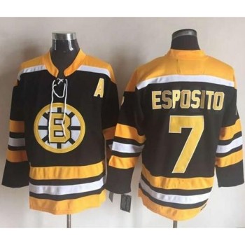 Bruins #7 Phil Esposito Black/Yellow CCM Throwback New Stitched NHL Jersey Bruins #7 Phil Esposito Black/Yellow CCM Throwback New Stitched NHL Jersey