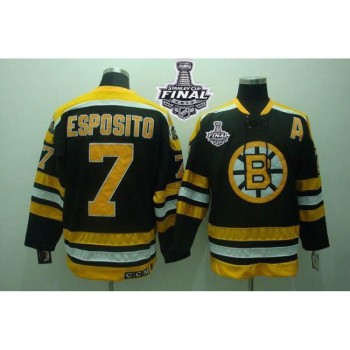 Bruins Stanley Cup Finals Patch #7 Phil Esposito Stitched Black CCM Throwback NHL Jersey Bruins Stanley Cup Finals Patch #7 Phil Esposito Stitched Black CCM Throwback NHL Jersey