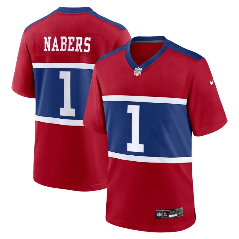 Men's New York Giants Malik Nabers Nike Century Red Alternate Game Jersey Men's New York Giants Malik Nabers Nike Century Red Alternate Game Jersey