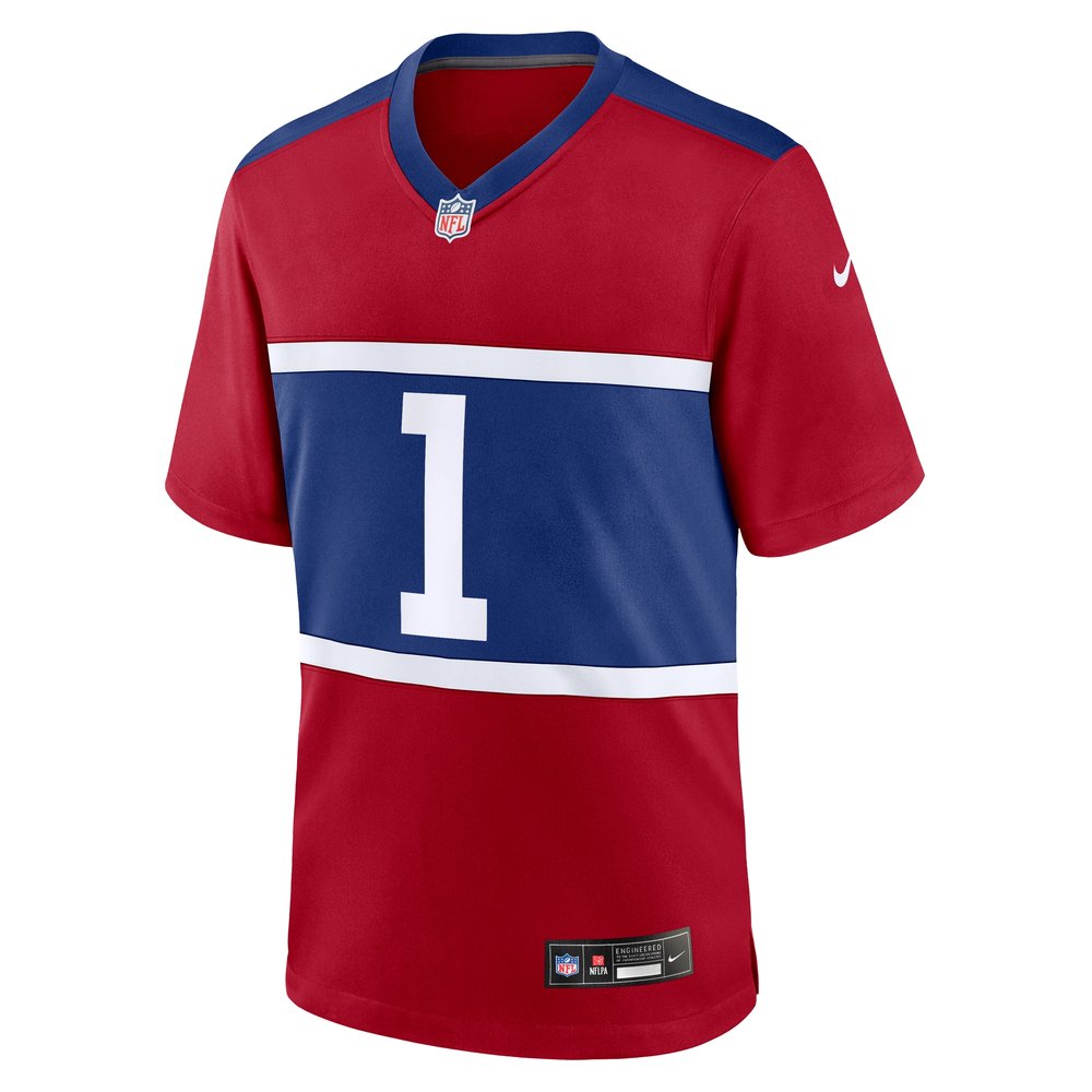 Men's New York Giants Malik Nabers Century Red Alternate Game Jersey Men's New York Giants Malik Nabers Century Red Alternate Game Jersey