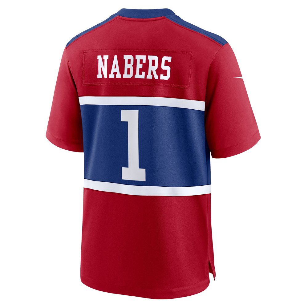 Men's New York Giants Malik Nabers Century Red Alternate Game Jersey Men's New York Giants Malik Nabers Century Red Alternate Game Jersey