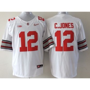 Buckeyes #12 Cardale Jones White Stitched Youth NCAA Jersey Buckeyes #12 Cardale Jones White Stitched Youth NCAA Jersey