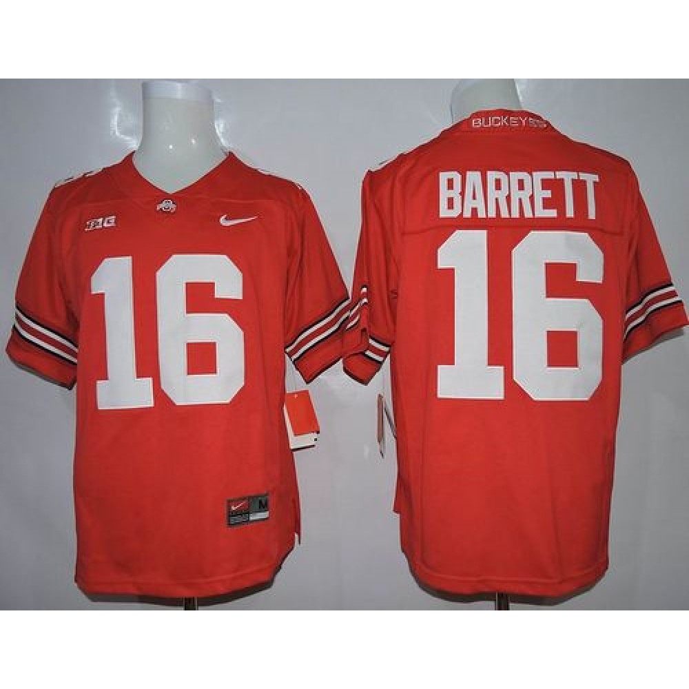 Buckeyes #16 J. T. Barrett Red Limited Stitched NCAA Jersey