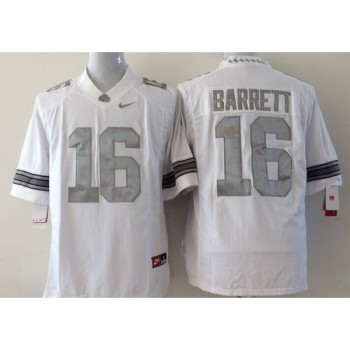 Buckeyes #16 J. T. Barrett White Limited Platinum Stitched Youth NCAA Jersey Buckeyes #16 J. T. Barrett White Limited Platinum Stitched Youth NCAA Jersey