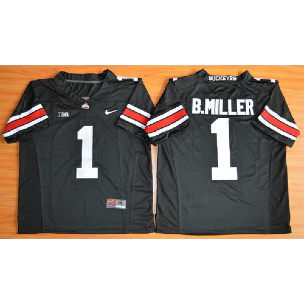 Buckeyes #1 Braxton Miller Black Limited Stitched NCAA Jersey