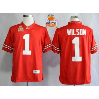 Buckeyes #1 Dontre Wilson Red Limited 2014 Discover Orange Bowl Patch Stitched NCAA Jersey