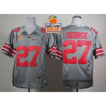 Buckeyes #27 Eddie George Grey 2014 Discover Orange Bowl Patch Stitched NCAA Jersey Buckeyes #27 Eddie George Grey 2014 Discover Orange Bowl Patch Stitched NCAA Jersey