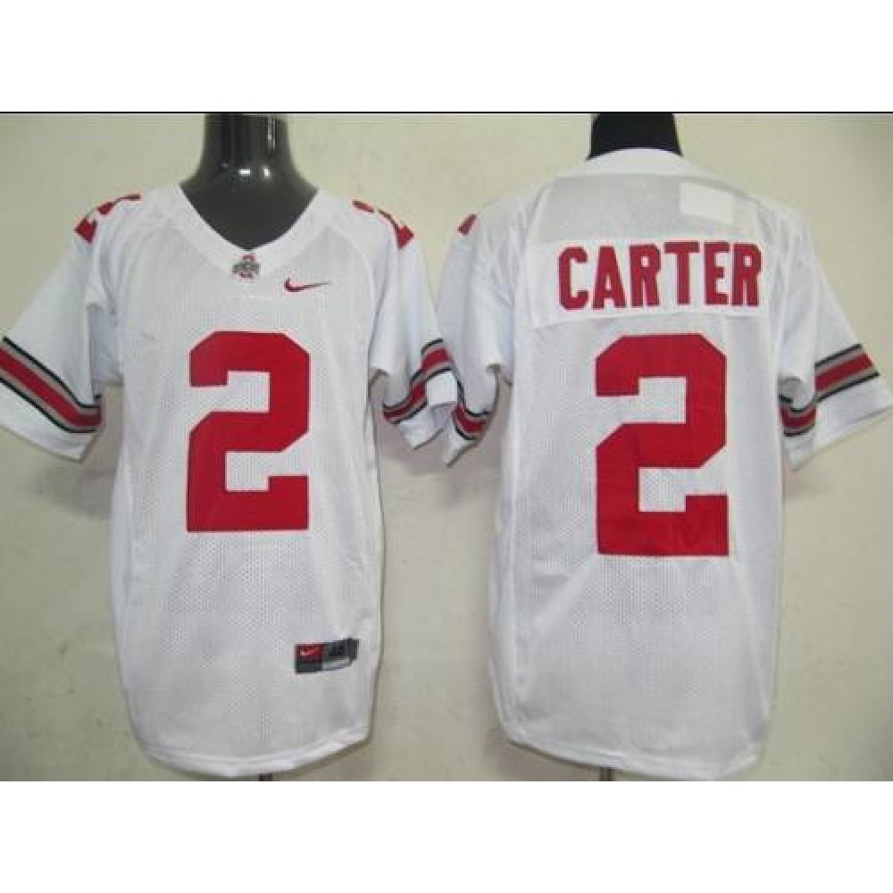Buckeyes #2 Cris Carter White Stitched NCAA Jersey