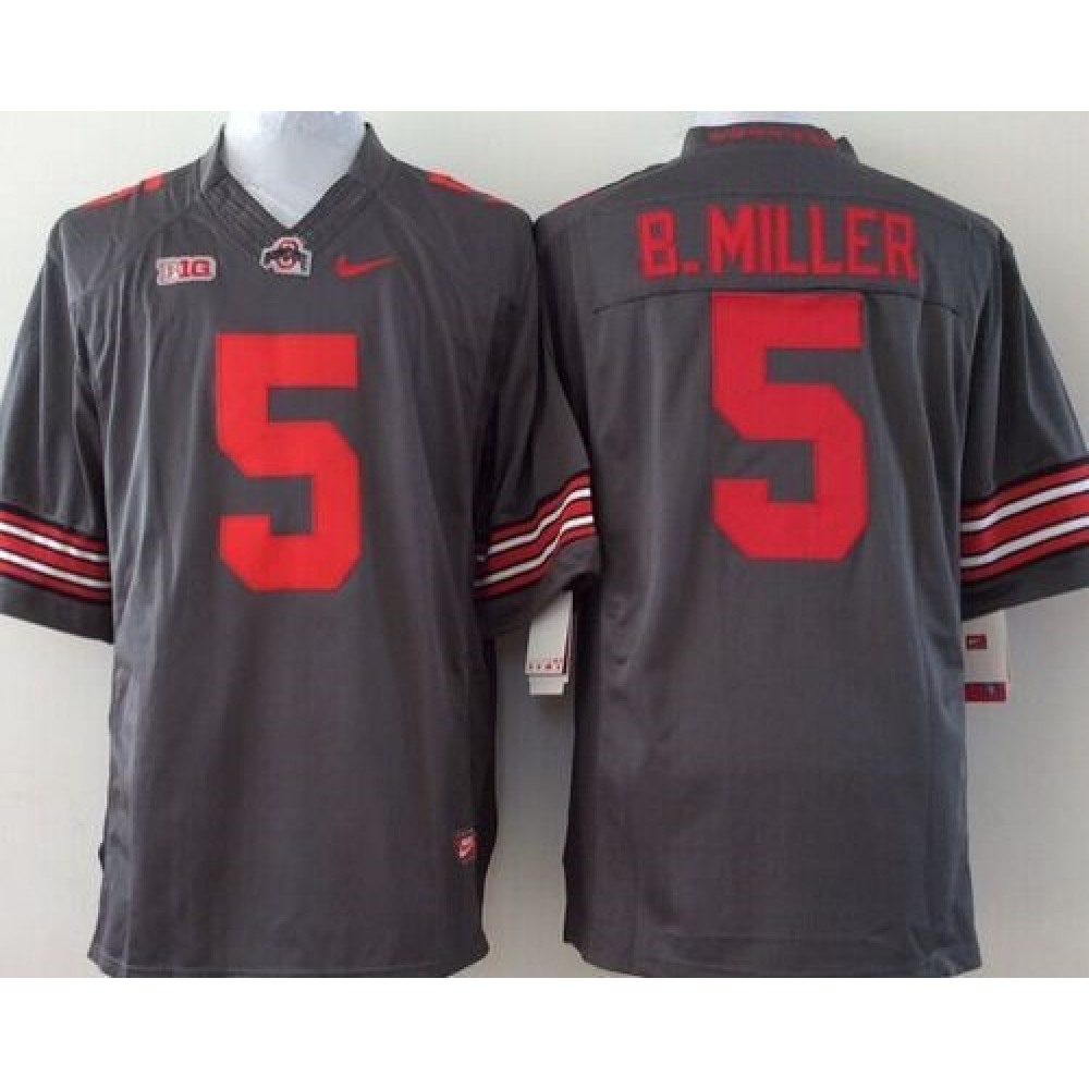 Buckeyes #5 Braxton Miller Grey Stitched Youth NCAA Jersey