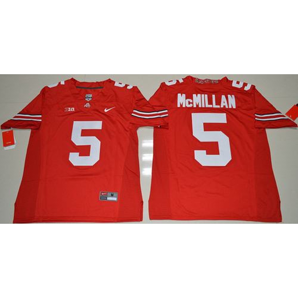 Buckeyes #5 Raekwon McMillan Red Stitched NCAA Jersey