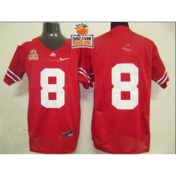 Buckeyes #8 Red 2014 Discover Orange Bowl Patch Stitched NCAA Jersey Buckeyes #8 Red 2014 Discover Orange Bowl Patch Stitched NCAA Jersey