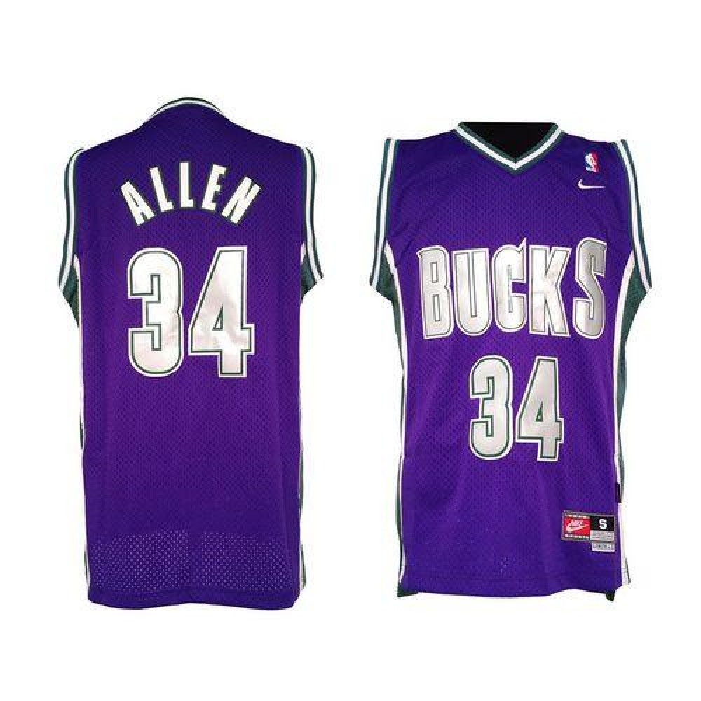 Bucks #34 Ray Allen Purple Soul Swingman Stitched NBA Jersey