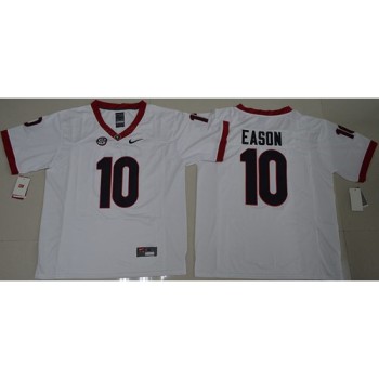 Bulldogs #10 Jacob Eason White Limited Stitched NCAA Jersey