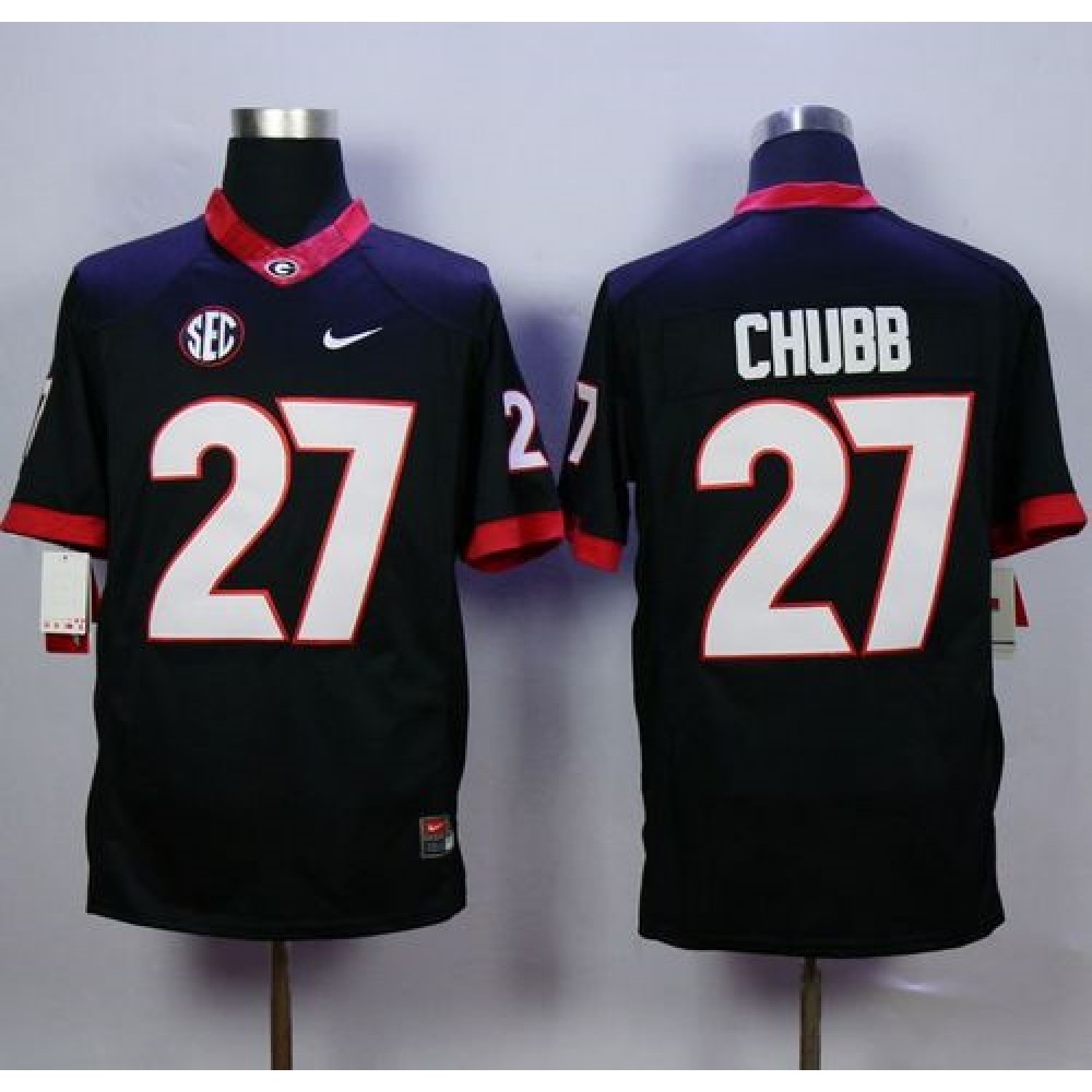Bulldogs #27 Nick Chubb Black Limited Stitched NCAA Jersey