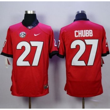 Bulldogs #27 Nick Chubb Red Limited Stitched NCAA Jersey Bulldogs #27 Nick Chubb Red Limited Stitched NCAA Jersey