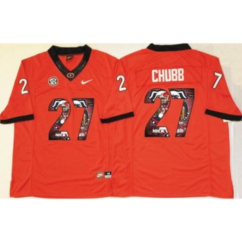 Bulldogs #27 Nick Chubb Red Player Fashion Stitched NCAA Jersey Bulldogs #27 Nick Chubb Red Player Fashion Stitched NCAA Jersey