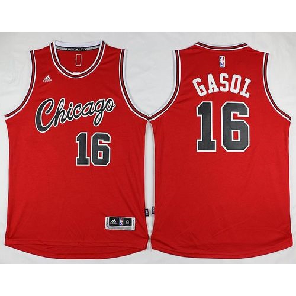 Bulls #16 Pau Gasol Red Hardwood Classics Performance Stitched NBA Jersey