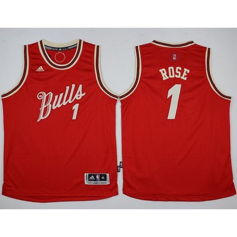 Bulls #1 Derrick Rose Red 2015-2016 Christmas Day Stitched Youth NBA Jersey