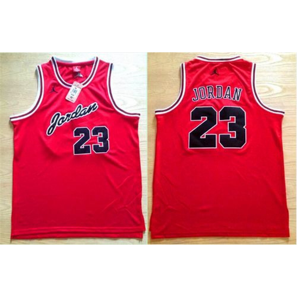 Bulls #23 Michael Jordan Red Anniversary Stitched NBA Jersey