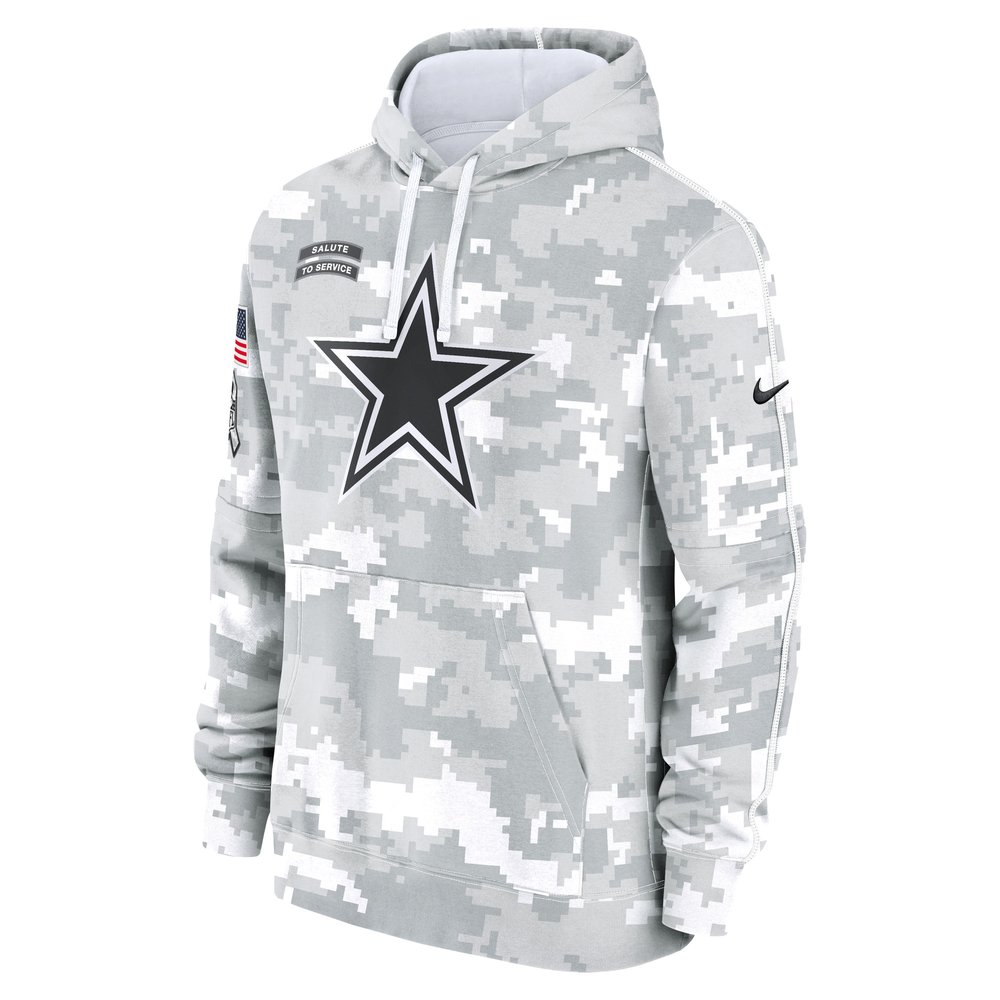 Men's Dallas Cowboys Arctic Camo 2024 Salute To Service Big & Tall Club Fleece Pullover Hoodie