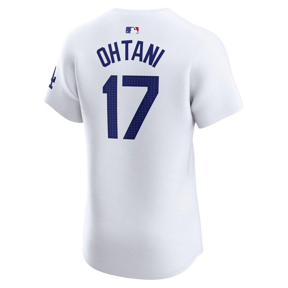 Men's Los Angeles Dodgers #17 Shohei Ohtani White 2024 World Series Home Elite Player Jersey