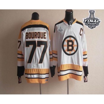 CCM Throwback Bruins Stanley Cup Finals Patch #77 Ray Bourque White Stitched NHL Jersey CCM Throwback Bruins Stanley Cup Finals Patch #77 Ray Bourque White Stitched NHL Jersey