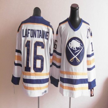 CCM Throwback Sabres #16 Lafontaine White Stitched NHL Jersey CCM Throwback Sabres #16 Lafontaine White Stitched NHL Jersey