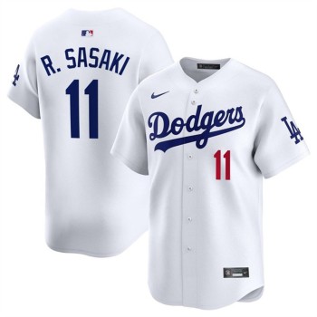 Men's Los Angeles Dodgers #11 Roki Sasaki White 2025 Home Limited Stitched Baseball Jersey Men's Los Angeles Dodgers #11 Roki Sasaki White 2025 Home Limited Stitched Baseball Jersey