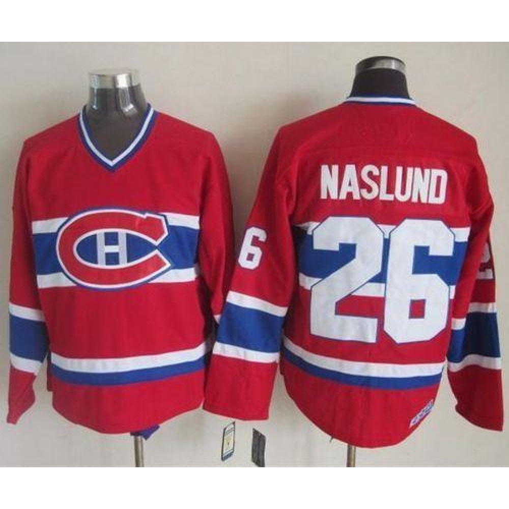 Canadiens #26 Mats Naslund Red CCM Throwback Stitched NHL Jersey