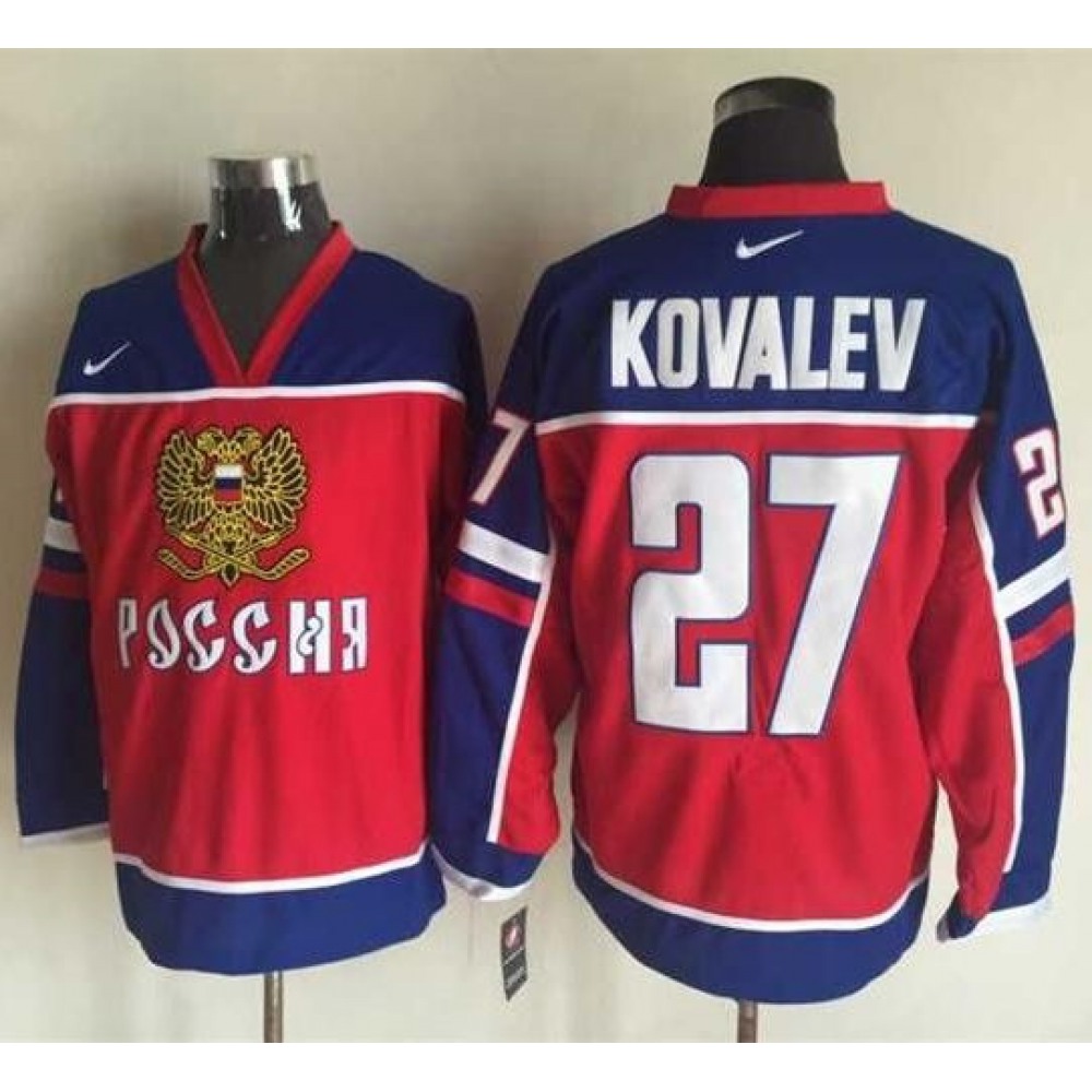 Canadiens #27 Alexei Kovalev Red/Blue Stitched NHL Jersey