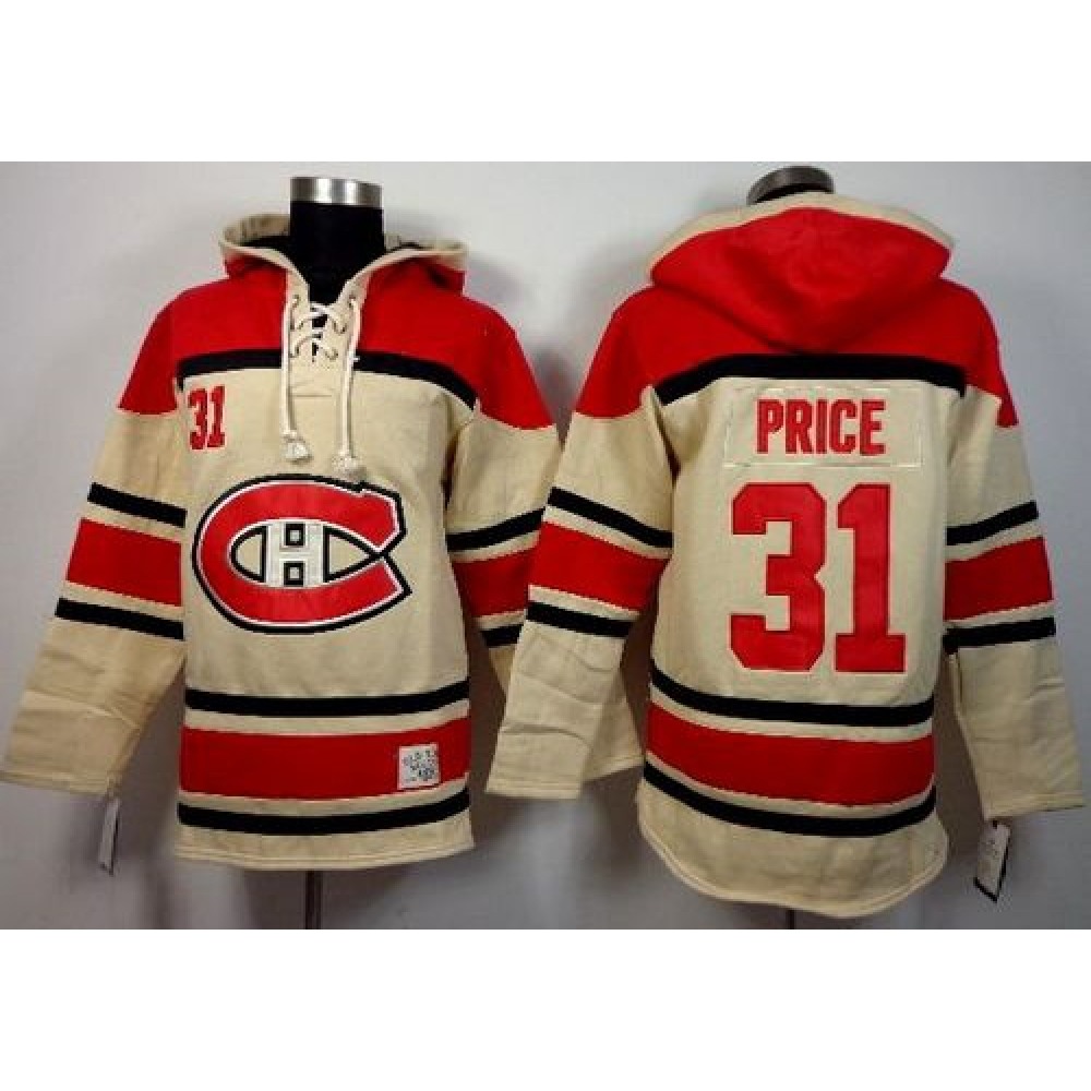 Canadiens #31 Carey Price Cream Sawyer Hooded Sweatshirt Stitched NHL Jersey