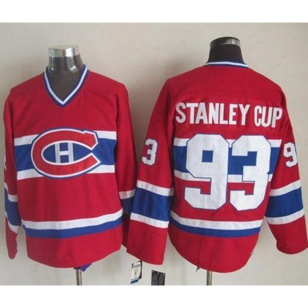 Canadiens #93 Stanley Cup Red CCM Throwback Stitched NHL Jersey
