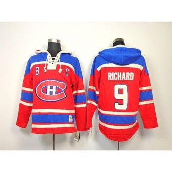 Canadiens #9 Maurice Richard Red Sawyer Hooded Sweatshirt Stitched NHL Jersey Canadiens #9 Maurice Richard Red Sawyer Hooded Sweatshirt Stitched NHL Jersey