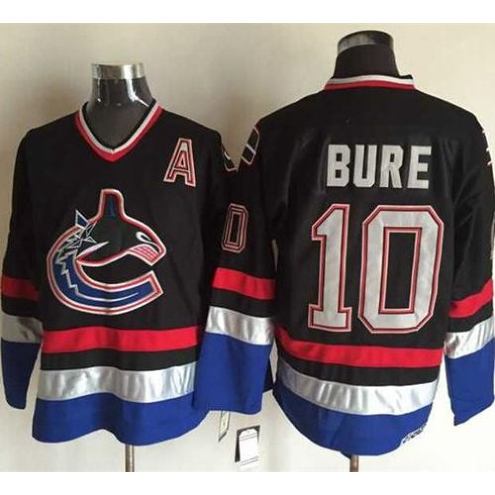 Canucks #10 Pavel Bure Black/Blue CCM Throwback Stitched NHL Jersey