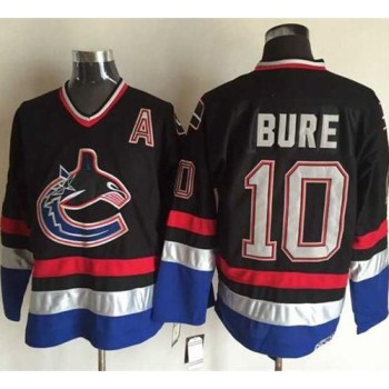 Canucks #10 Pavel Bure Black/Blue CCM Throwback Stitched NHL Jersey Canucks #10 Pavel Bure Black/Blue CCM Throwback Stitched NHL Jersey