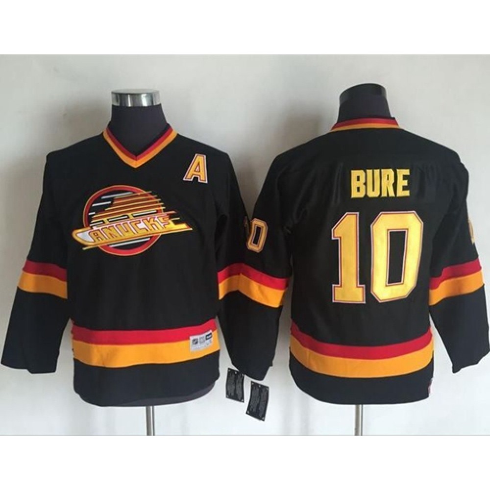 Canucks #10 Pavel Bure Black CCM Throwback Youth Stitched NHL Jersey