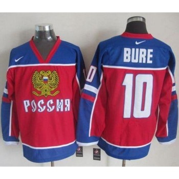 Canucks #10 Pavel Bure Red/Blue Throwback Stitched NHL Jersey