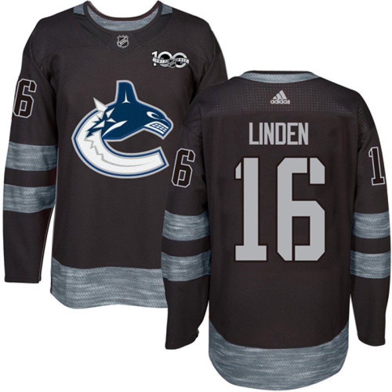 Canucks #16 Trevor Linden Black 1917-2017 100th Anniversary Stitched NHL Jersey Canucks #16 Trevor Linden Black 1917-2017 100th Anniversary Stitched NHL Jersey