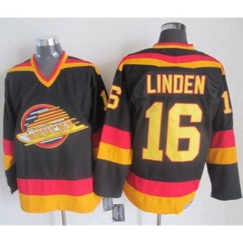 Canucks #16 Trevor Linden Black/Gold CCM Throwback Stitched NHL Jersey Canucks #16 Trevor Linden Black/Gold CCM Throwback Stitched NHL Jersey