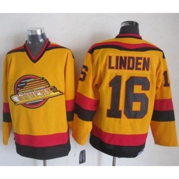 Canucks #16 Trevor Linden Gold CCM Throwback Stitched NHL Jersey Canucks #16 Trevor Linden Gold CCM Throwback Stitched NHL Jersey