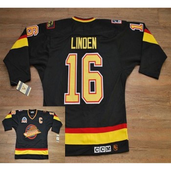 Canucks #16 Trevor Linden Stitched Black CCM Throwback Vintage NHL Jersey Canucks #16 Trevor Linden Stitched Black CCM Throwback Vintage NHL Jersey