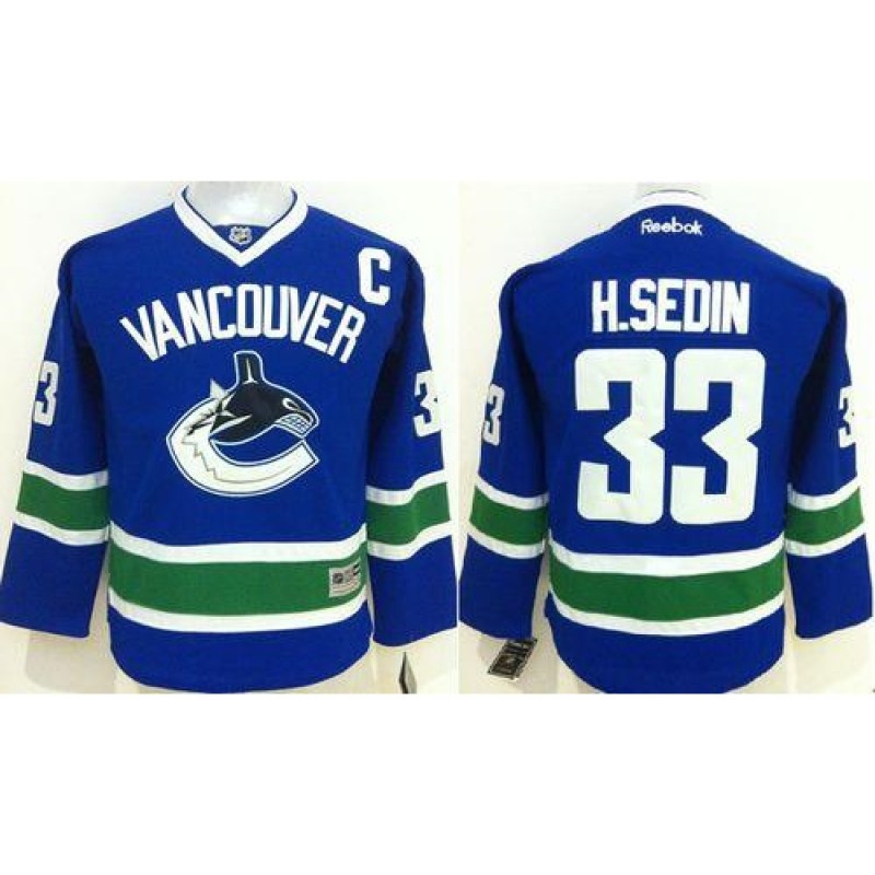 Canucks #33 Henrik Sedin Blue Youth Stitched NHL Jersey Canucks #33 Henrik Sedin Blue Youth Stitched NHL Jersey
