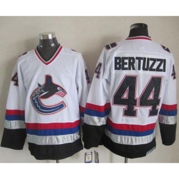 Canucks #44 Todd Bertuzzi White/Black CCM Throwback Stitched NHL Jersey Canucks #44 Todd Bertuzzi White/Black CCM Throwback Stitched NHL Jersey