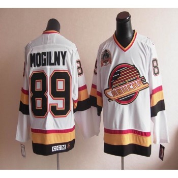 Canucks #89 Alexander Mogilny Stitched White CCM Throwback NHL Jersey Canucks #89 Alexander Mogilny Stitched White CCM Throwback NHL Jersey
