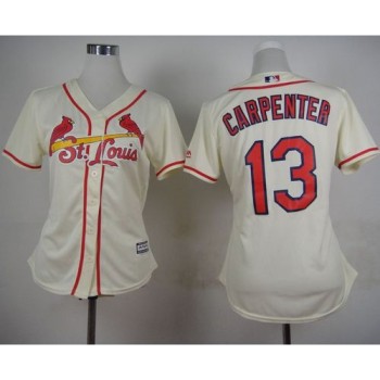 Cardinals #13 Matt Carpenter Cream Alternate Women's Stitched MLB Jersey Cardinals #13 Matt Carpenter Cream Alternate Women's Stitched MLB Jersey