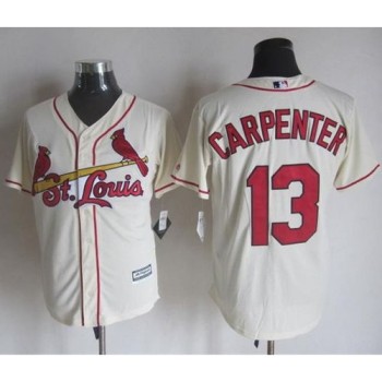 Cardinals #13 Matt Carpenter Cream New Cool Base Stitched MLB Jersey Cardinals #13 Matt Carpenter Cream New Cool Base Stitched MLB Jersey