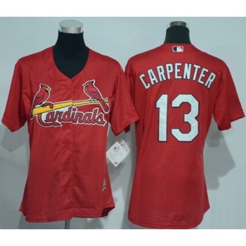 Cardinals #13 Matt Carpenter Red Women's Alternate Stitched MLB Jersey Cardinals #13 Matt Carpenter Red Women's Alternate Stitched MLB Jersey